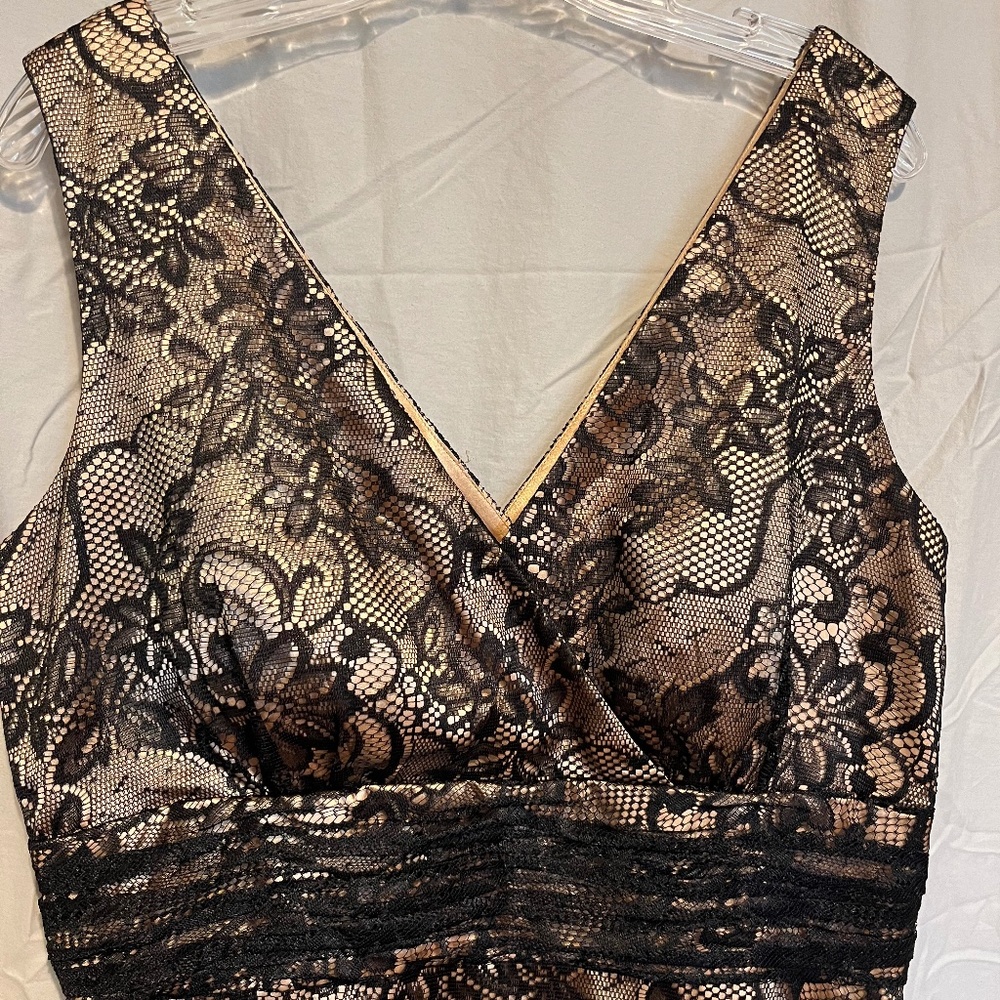 Black and Gold lace dress.  Coldwater Creek. Size 14.